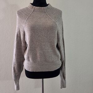 Free People Too Good Cream Knit Pullover Sweater Sz XS Mock Neck Chic Warm Cozy